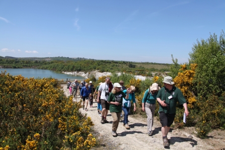Local group exploring Meeth Quarry
