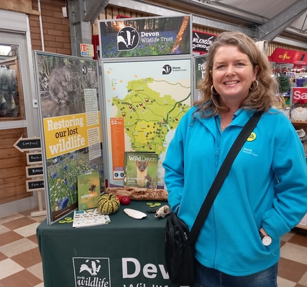 Membership recruiter with stall at shop