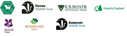 logo stack of partners in the Two Moors Pine Marten project